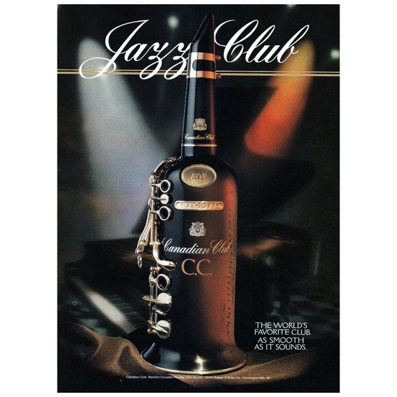 1994 Canadian Club CC Whisky Whiskey Jazz Trumpet Vintage Print Ad Bar Wall Art - Picture 1 of 2